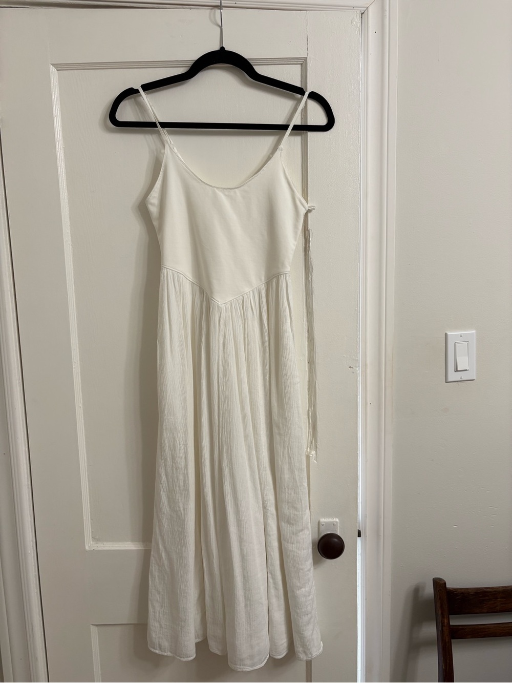 aerie Cream Spaghetti Strap Maxi Dress